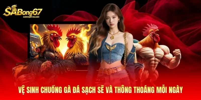 Vệ sinh chuồng gà đá sạch sẽ và thông thoáng mỗi ngày Vệ sinh chuồng gà đá sạch sẽ và thông thoáng mỗi ngày